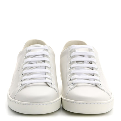 Gucci Calfskin Interlocking G Perforated Womens Ace Sneakers 38.5 White Grey Sky 6 of 20