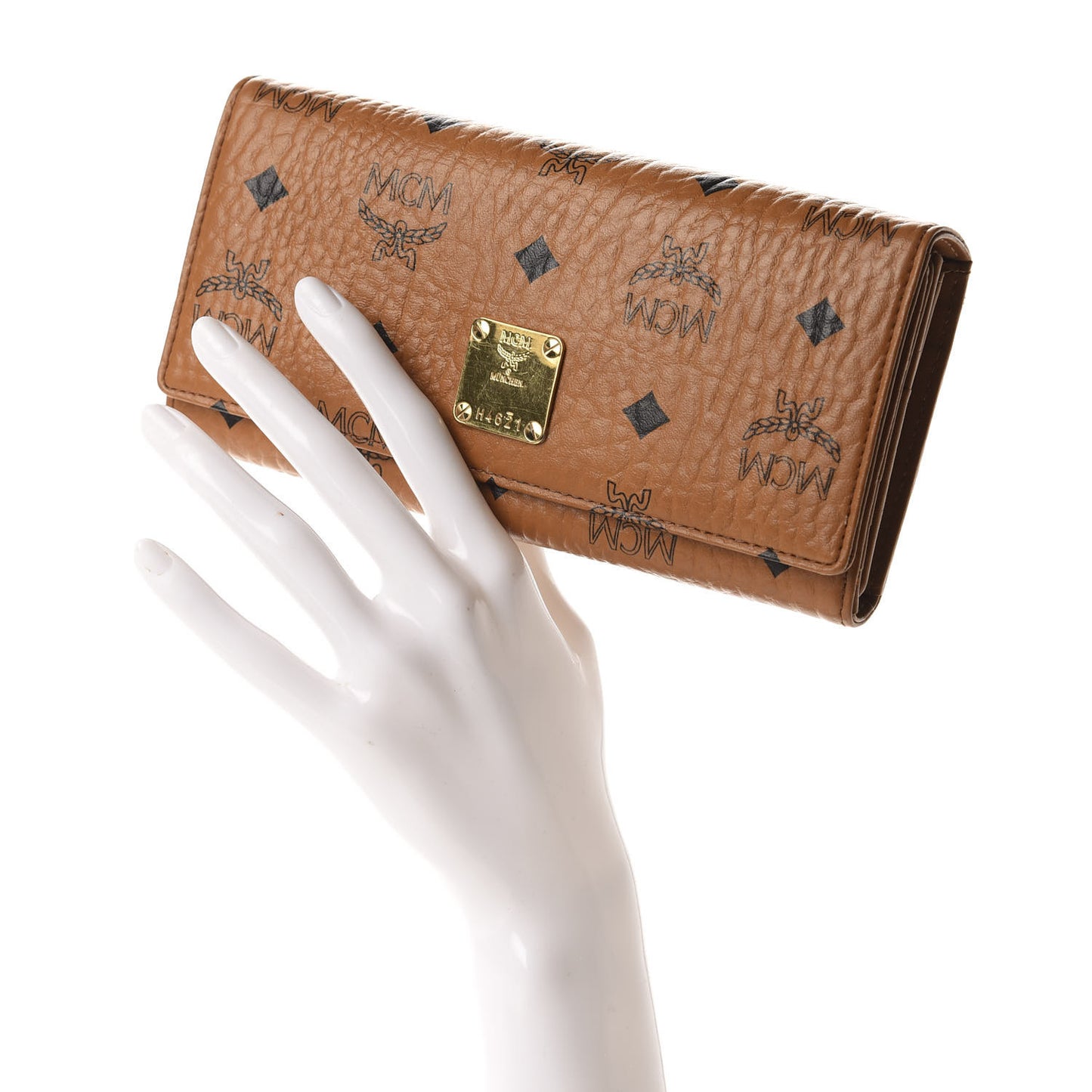 Visetos Heritage Large Trifold Flap Wallet Cognac