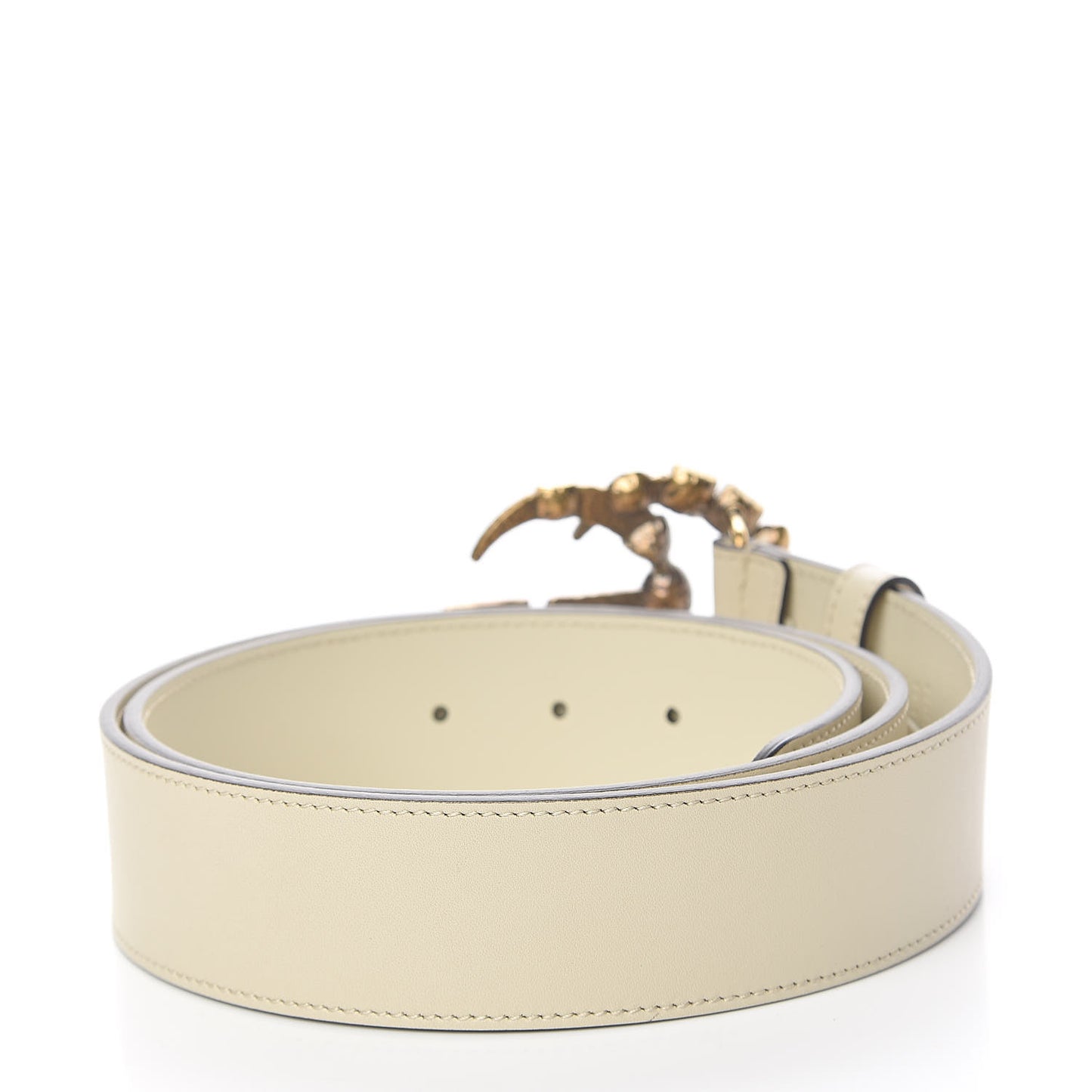 Calfskin Crystal Double G 40mm Belt 95 38 White Multicolor