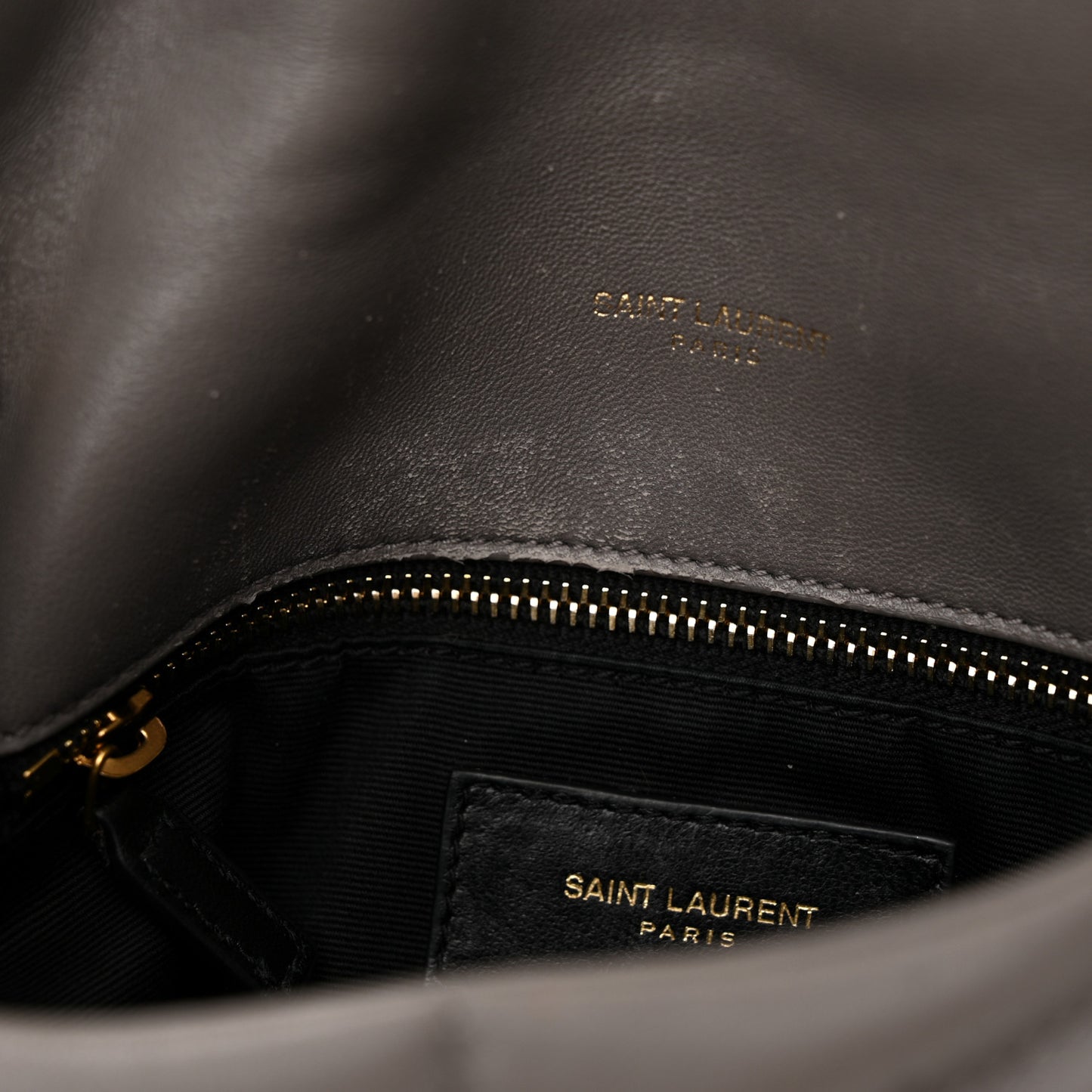 Lambskin Quilted Toy Loulou Puffer Monogram Chain Satchel Fog