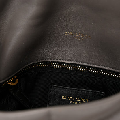 Saint Laurent Lambskin Quilted Toy Loulou Puffer Monogram Chain Satchel Fog 11 of 17