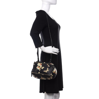 Givenchy Lambskin Magnolia and Moth Print Mini Pandora Black 2 of 9