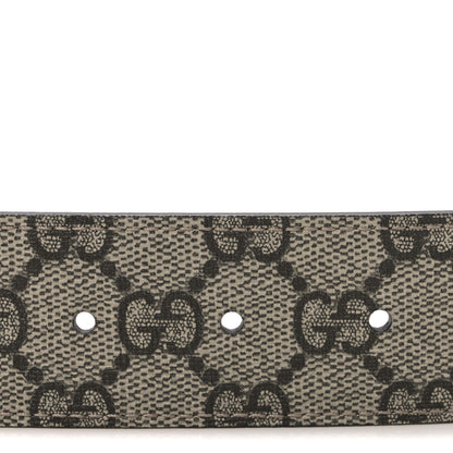 Gucci GG Supreme Monogram Plutone Calfskin Double G Reversible 37mm Belt  75 30 Beige Ebony Souffle Rose 3 of 6