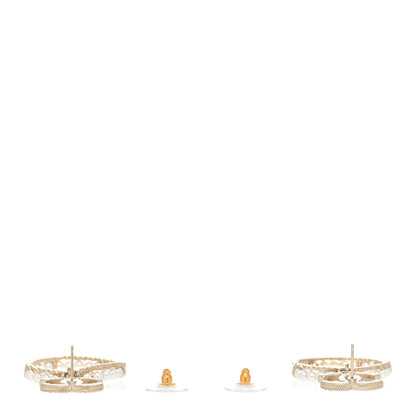 Chanel Crystal Pearl Chanel Charms CC Drop Earrings Gold 3 of 5