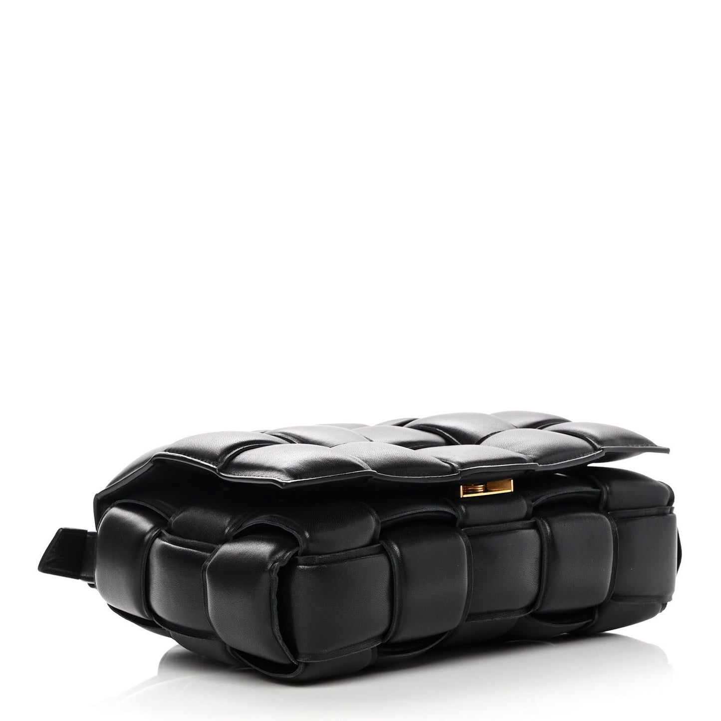 Nappa Maxi Intreccio Padded Cassette Crossbody Bag Black