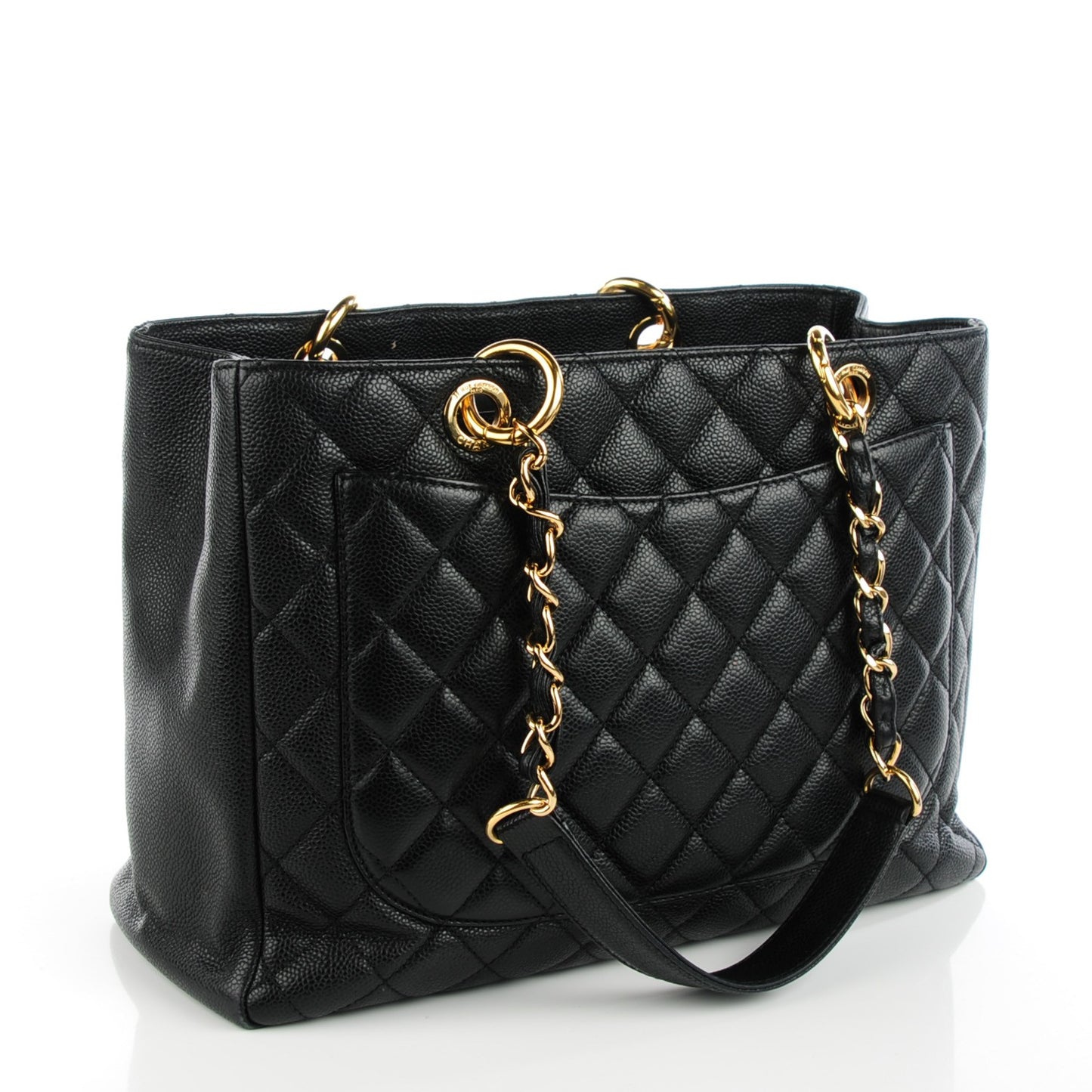 Caviar Quilted Grand Shopping Tote GST Black