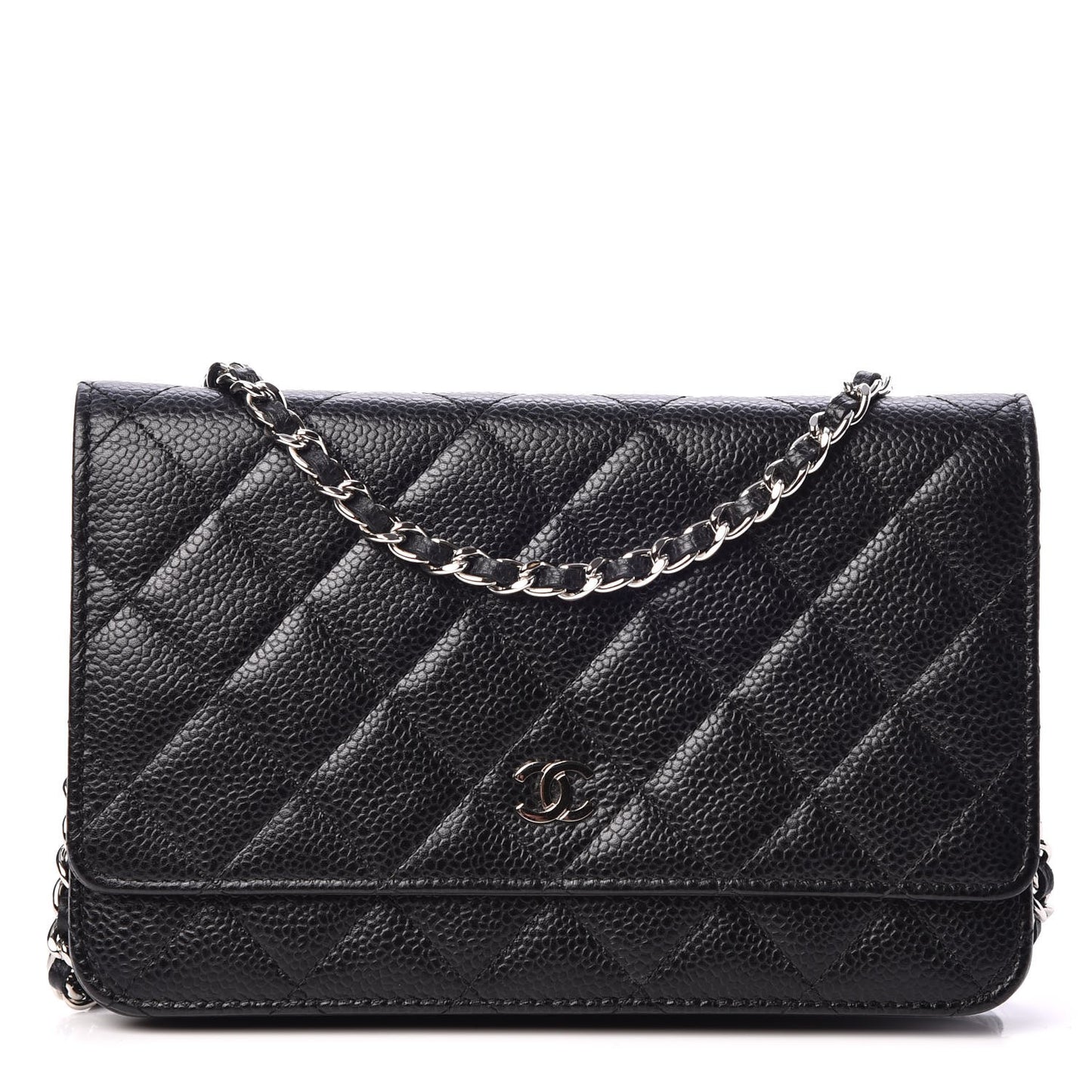 Caviar Quilted Wallet On Chain WOC Black