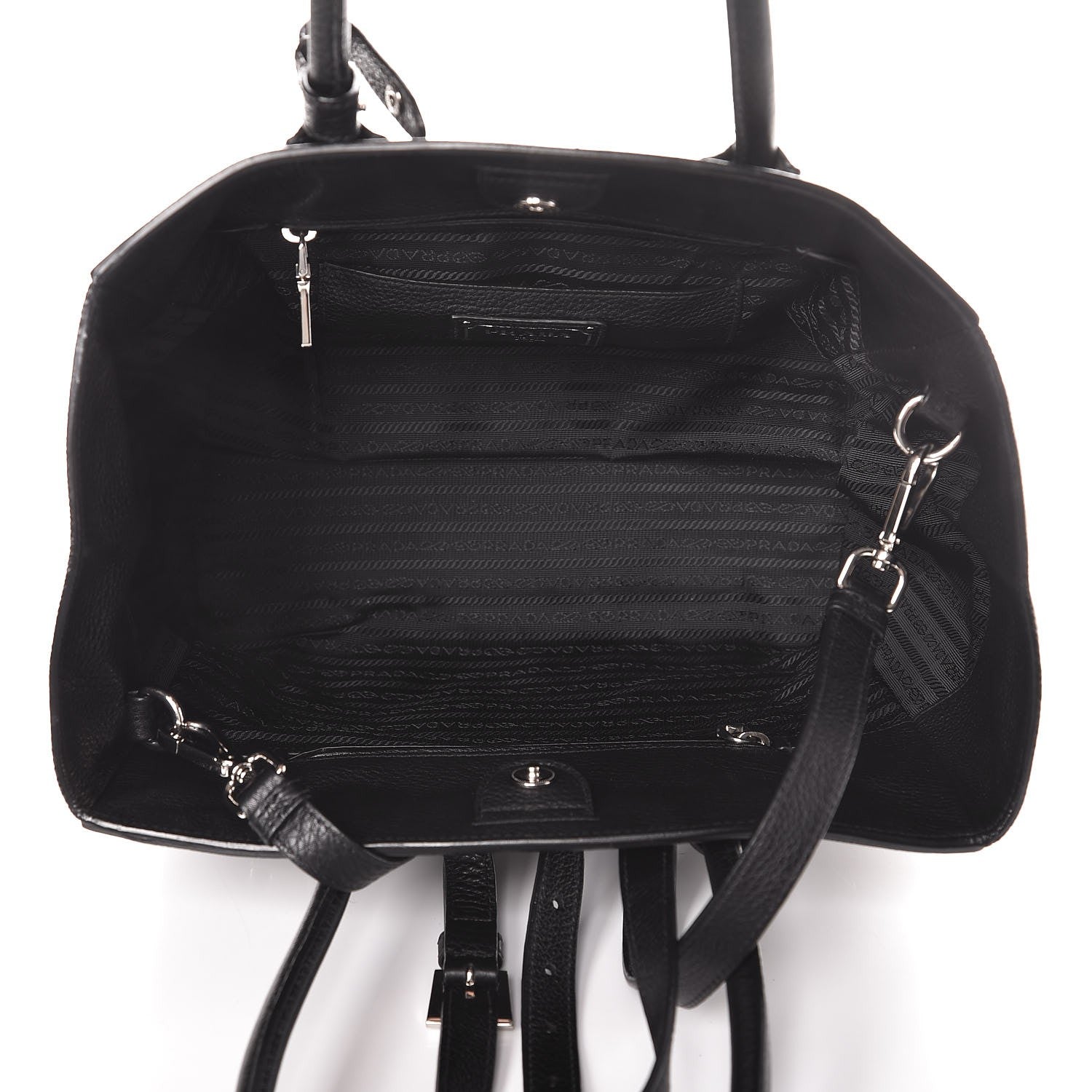 Prada Vitello Phenix Shopping Tote Black 6 of 10