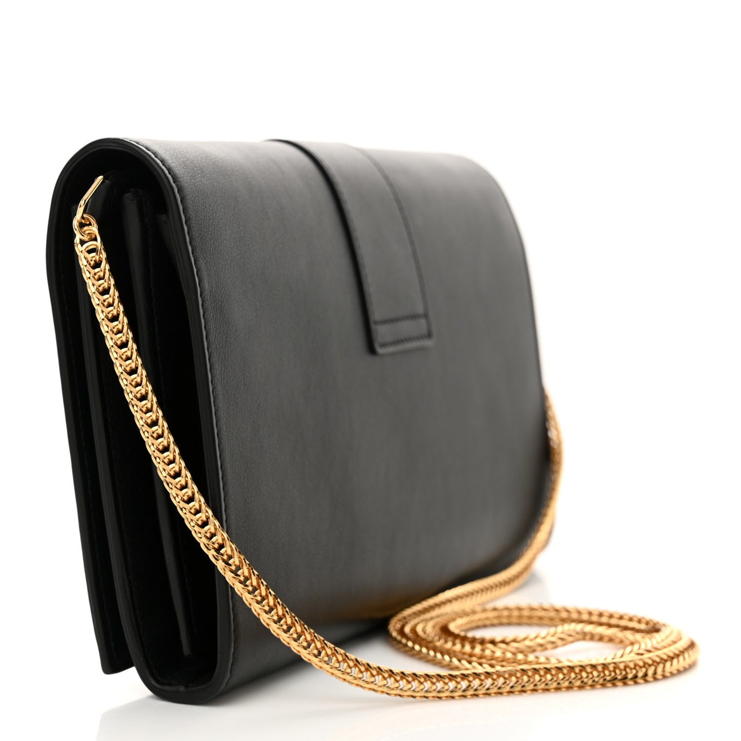 Calfskin Classic Y Ligne Chain Wallet Black