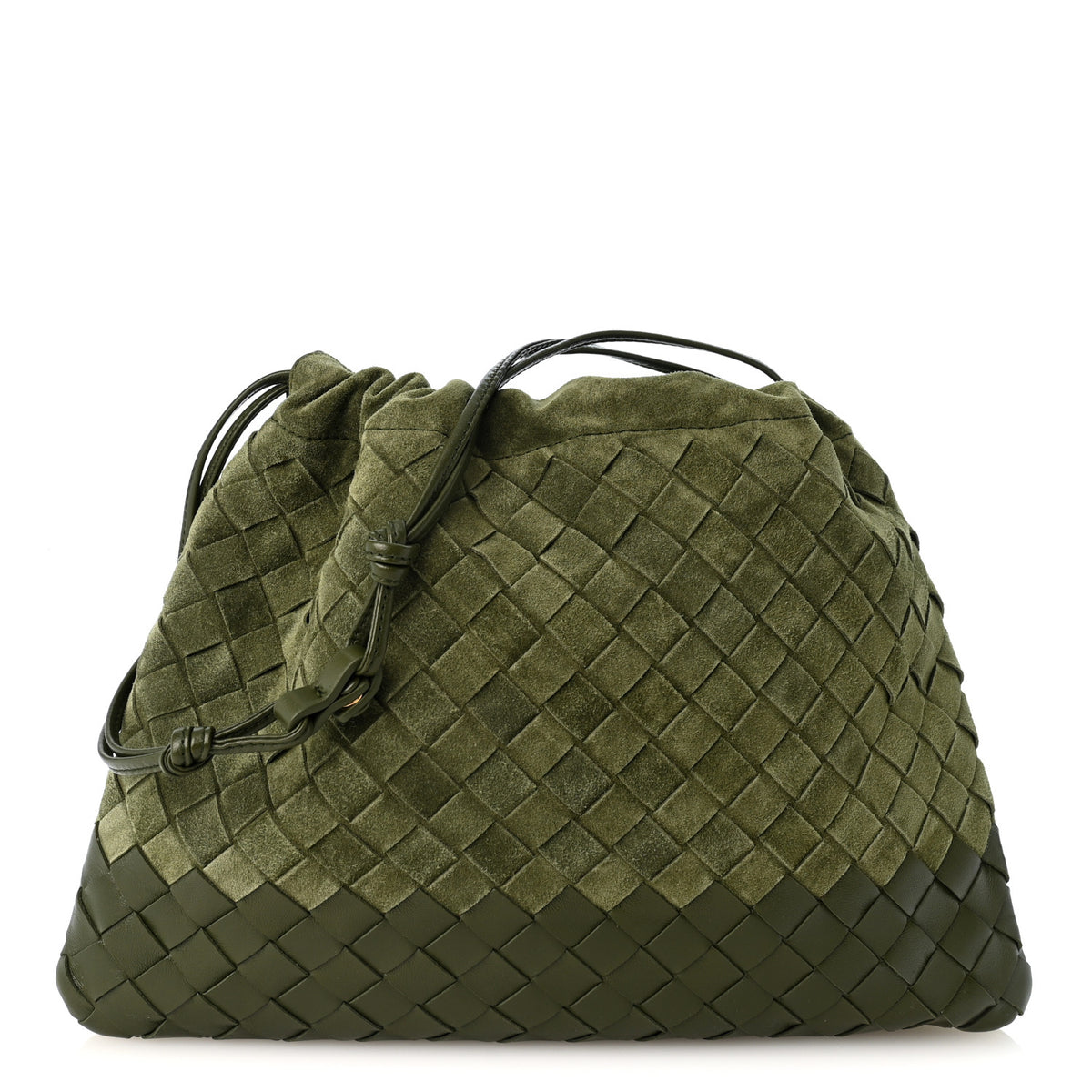 Suede Nappa Intrecciato Medium Dustbag Green Tweed