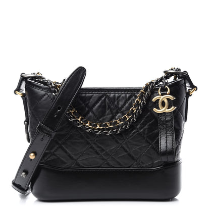 Chanel Aged Calfskin Quilted Small Gabrielle Hobo Black 1 of 11