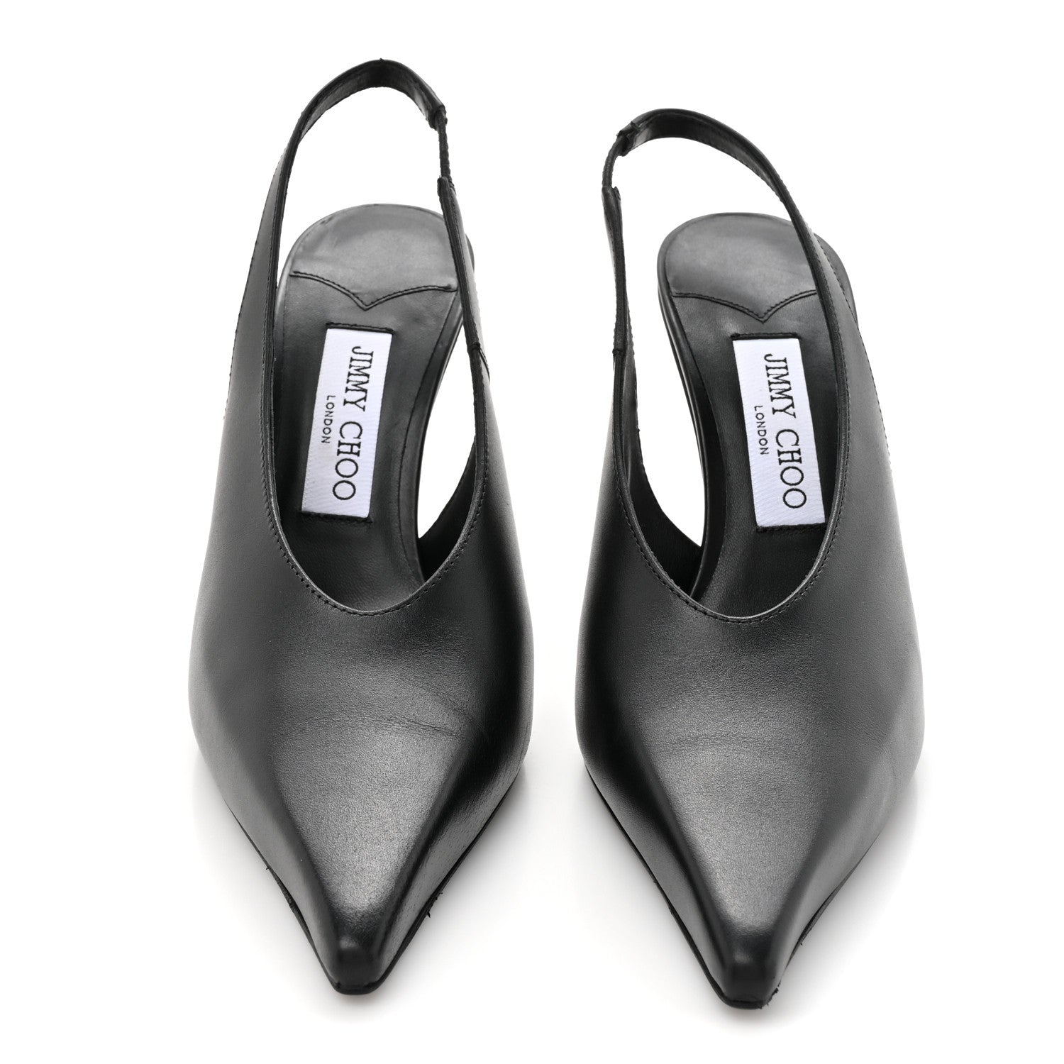 Jimmy Choo Calfskin Isa 95 Slingback Pumps 38.5 Black 3 of 9
