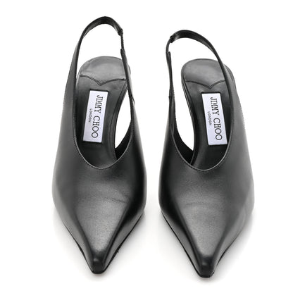 Jimmy Choo Calfskin Isa 95 Slingback Pumps 38.5 Black 3 of 9