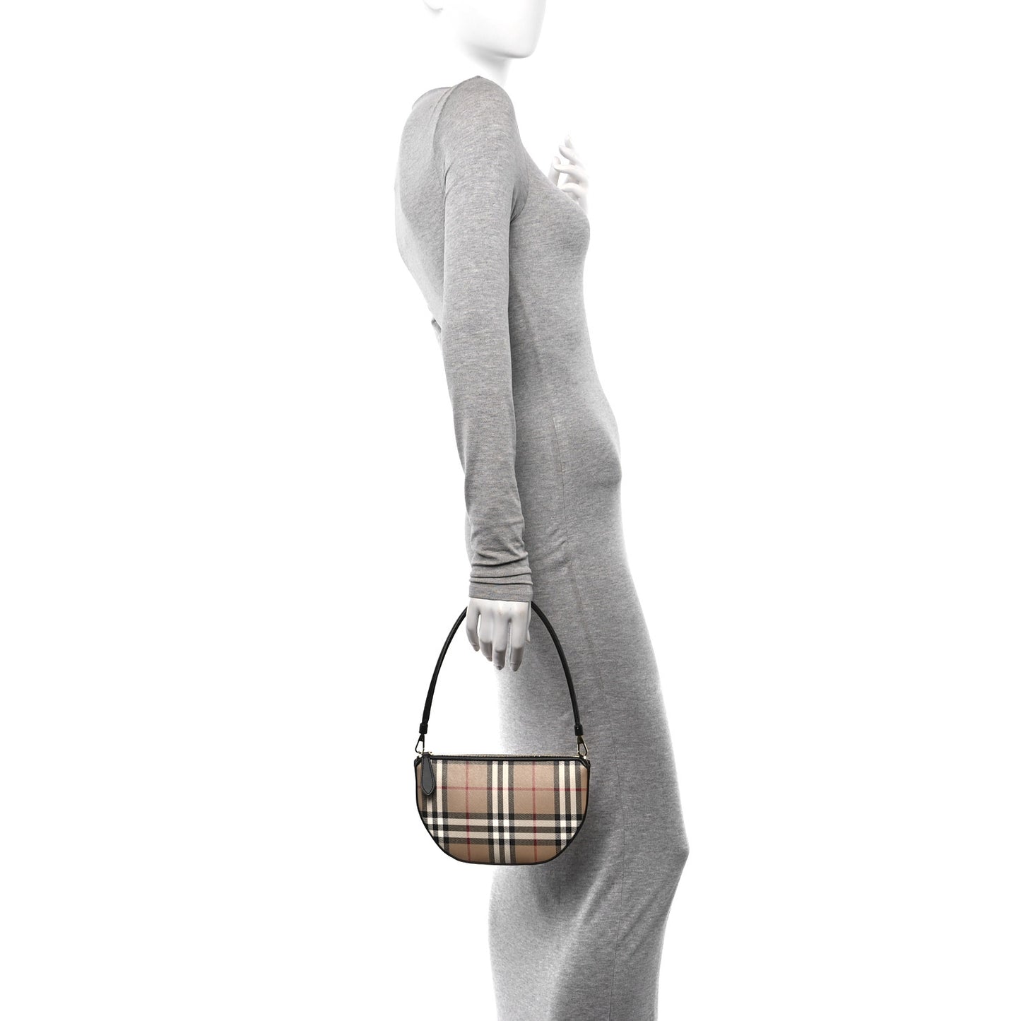 Vintage Check Calfskin Olympia Slim Pouch Archive Beige