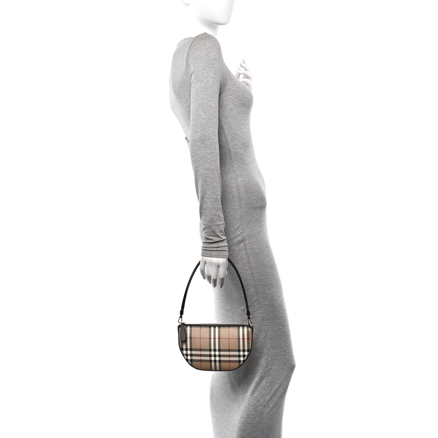 Burberry Vintage Check Calfskin Olympia Slim Pouch Archive Beige 2 of 9