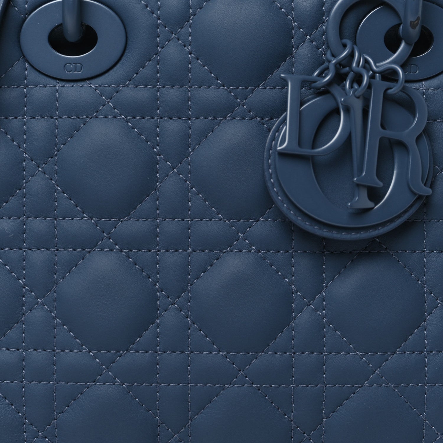 Christian Dior Ultra Matte Calfskin Cannage Small My ABCDior Lady Dior Dark Denim Blue 8 of 13