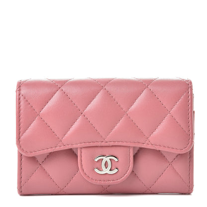 Chanel Lambskin Quilted Flap Card Holder Pink 1 of 14