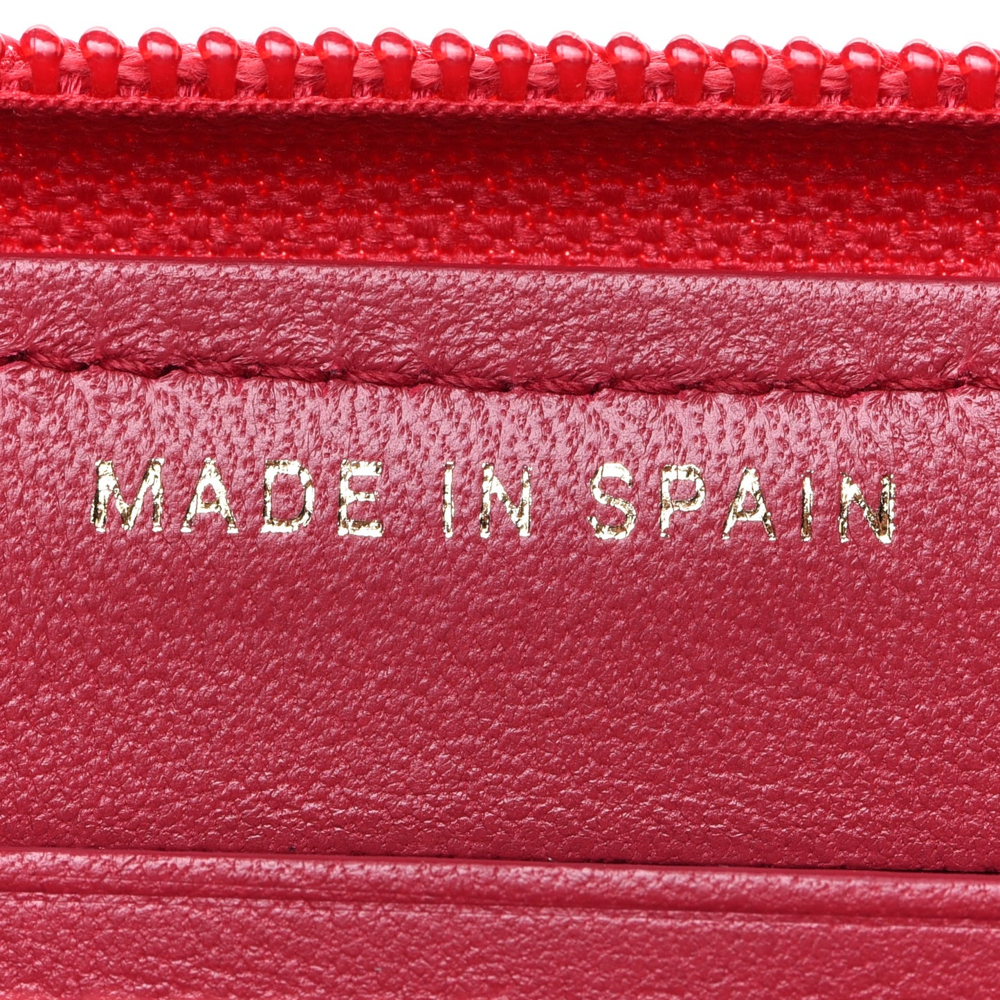 Lambskin Quilted Small Boy Zip Around Wallet Red