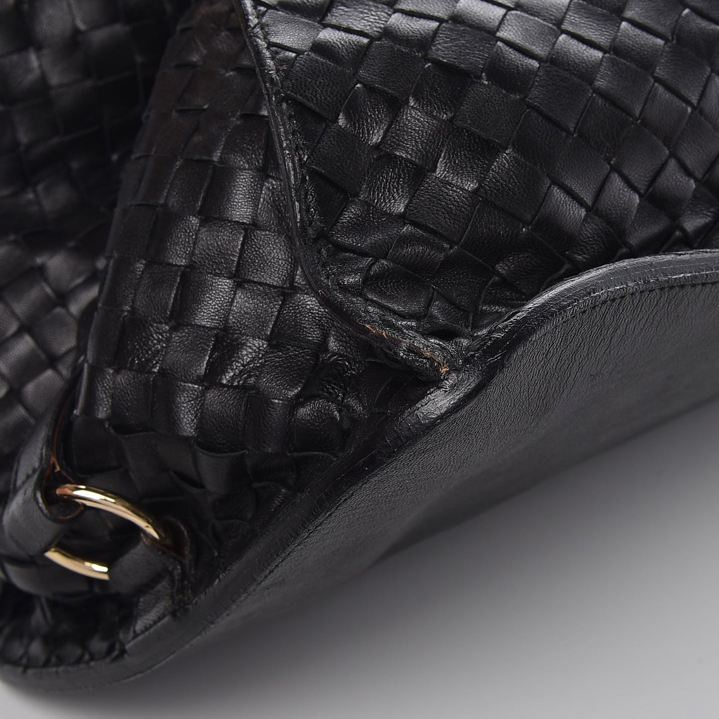 Nappa Intrecciato Shoulder Bag Black