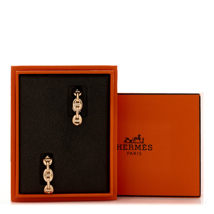 Hermes 18K Rose Gold Chaine d'Ancre Enchainee Earrings 5 of 5
