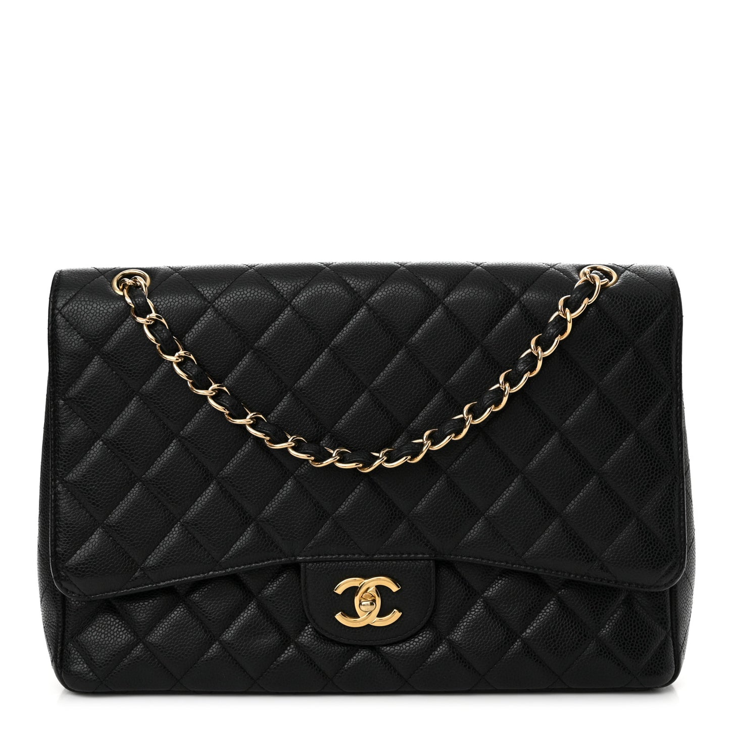 Caviar Maxi Single Flap Black