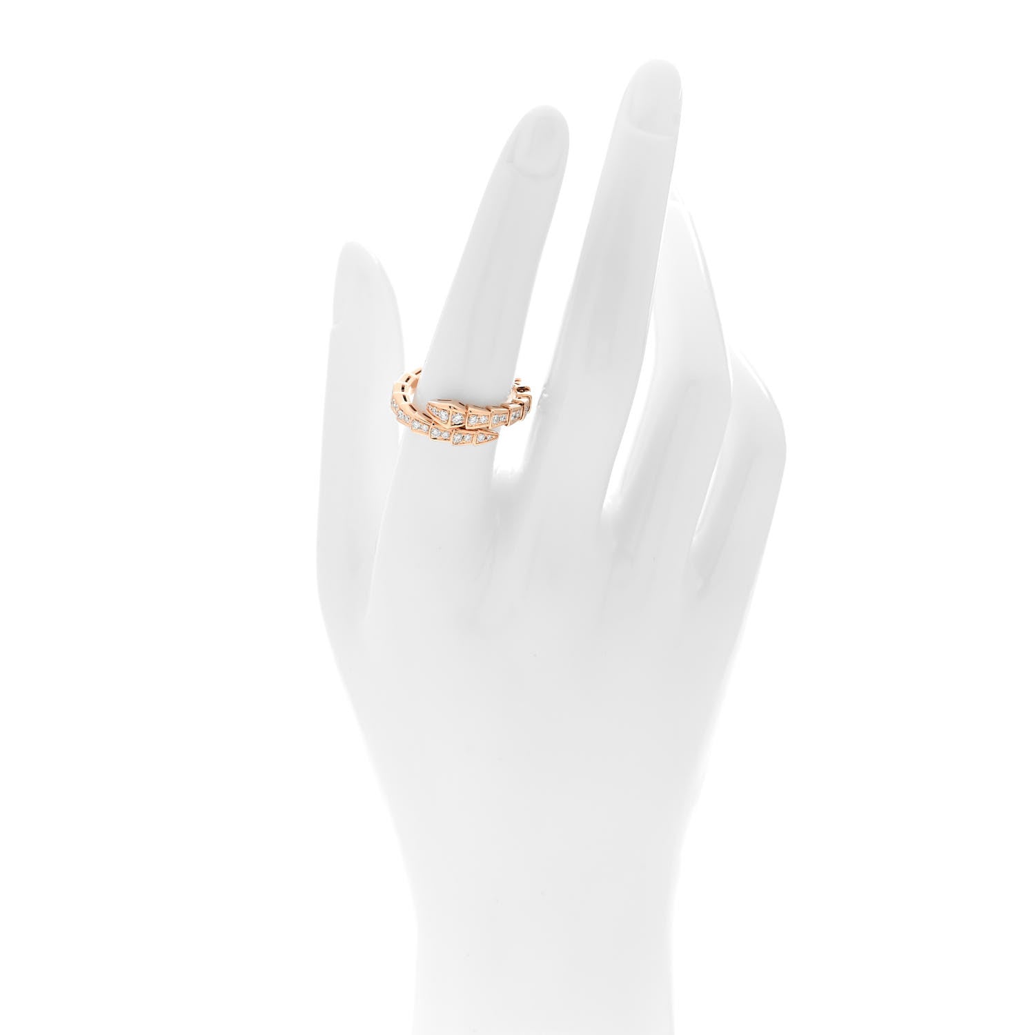 Bulgari 18K Rose Gold Diamond Serpenti Viper Pave Ring XL 2 of 5