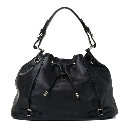 MCM Calfskin Ottomar Drawstring Shoulder Bag Black 1 of 4