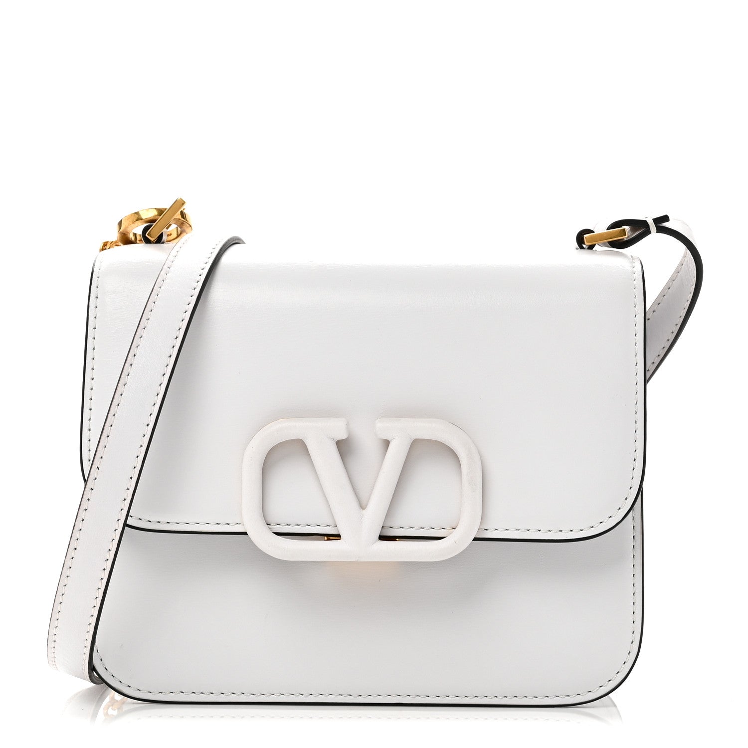 Valentino Garavani Smooth Calfskin Small VSling Shoulder Bag White 1 of 9