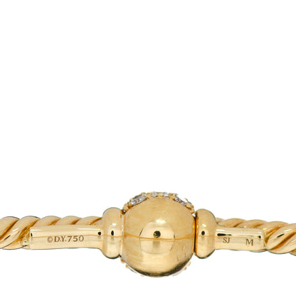 David Yurman 18K Yellow Gold Diamond 2.6mm Solari Center Station Bracelet 3 of 3