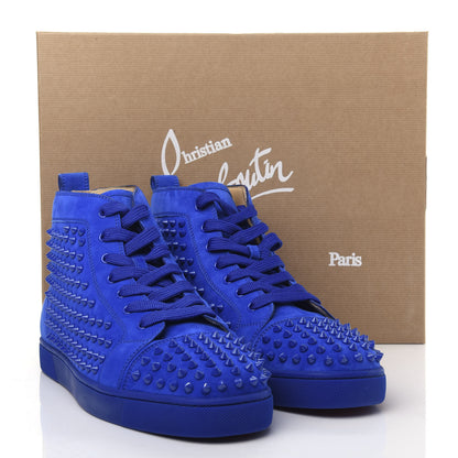 Christian Louboutin Suede Mens Louis Spikes Flat Sneakers 45 Electric 12 of 12