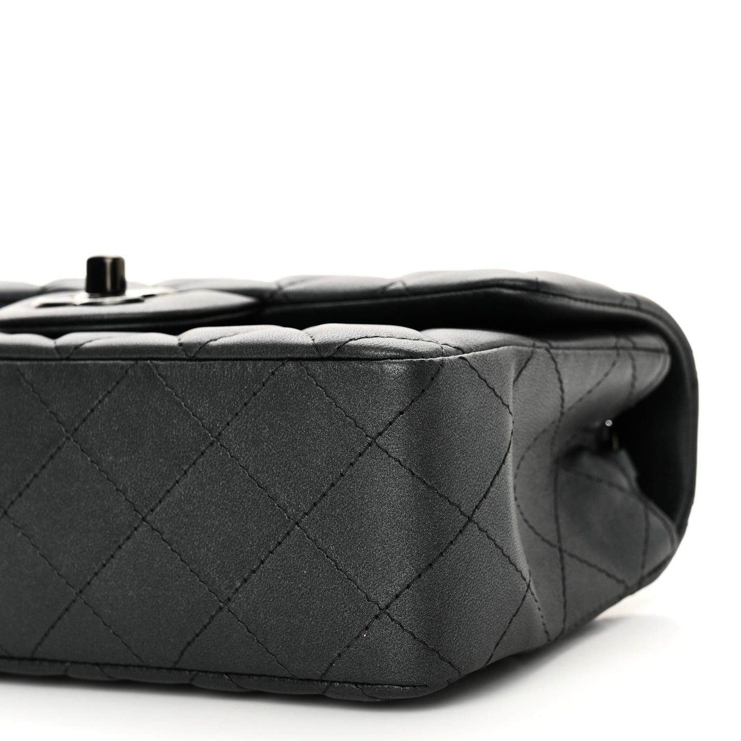 Lambskin Quilted Mini Rectangular Flap So Black