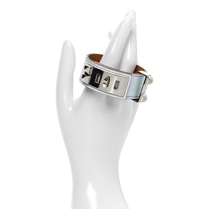 Hermes Matte Alligator Collier de Chien CDC 24 Bracelet T2 Bleu Brume 2 of 6