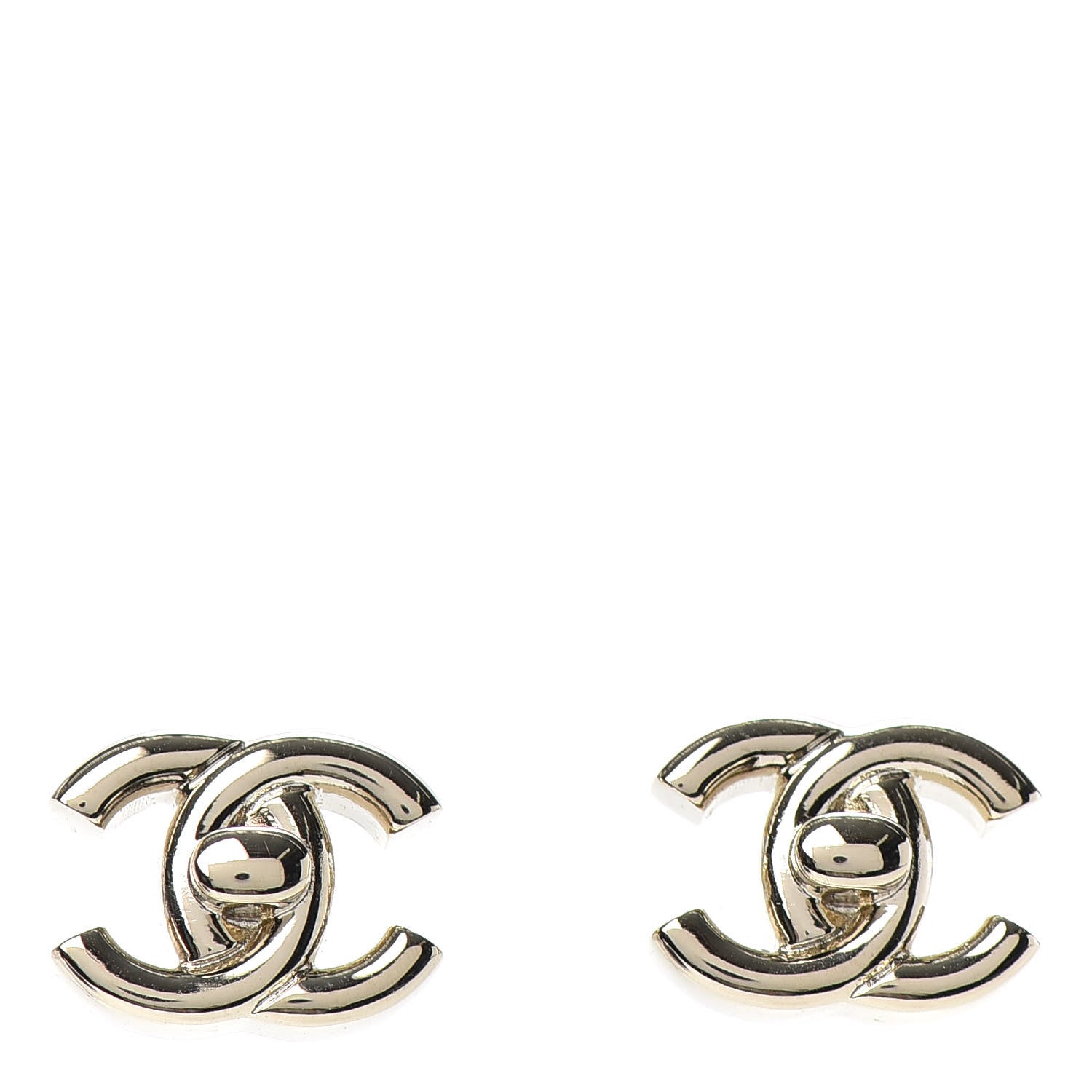 Chanel Metal CC Turnlock Earrings Gold 1 of 4