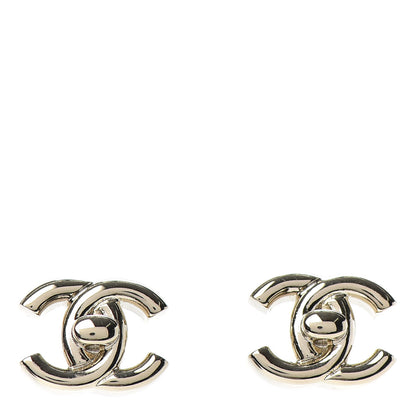 Chanel Metal CC Turnlock Earrings Gold 1 of 4