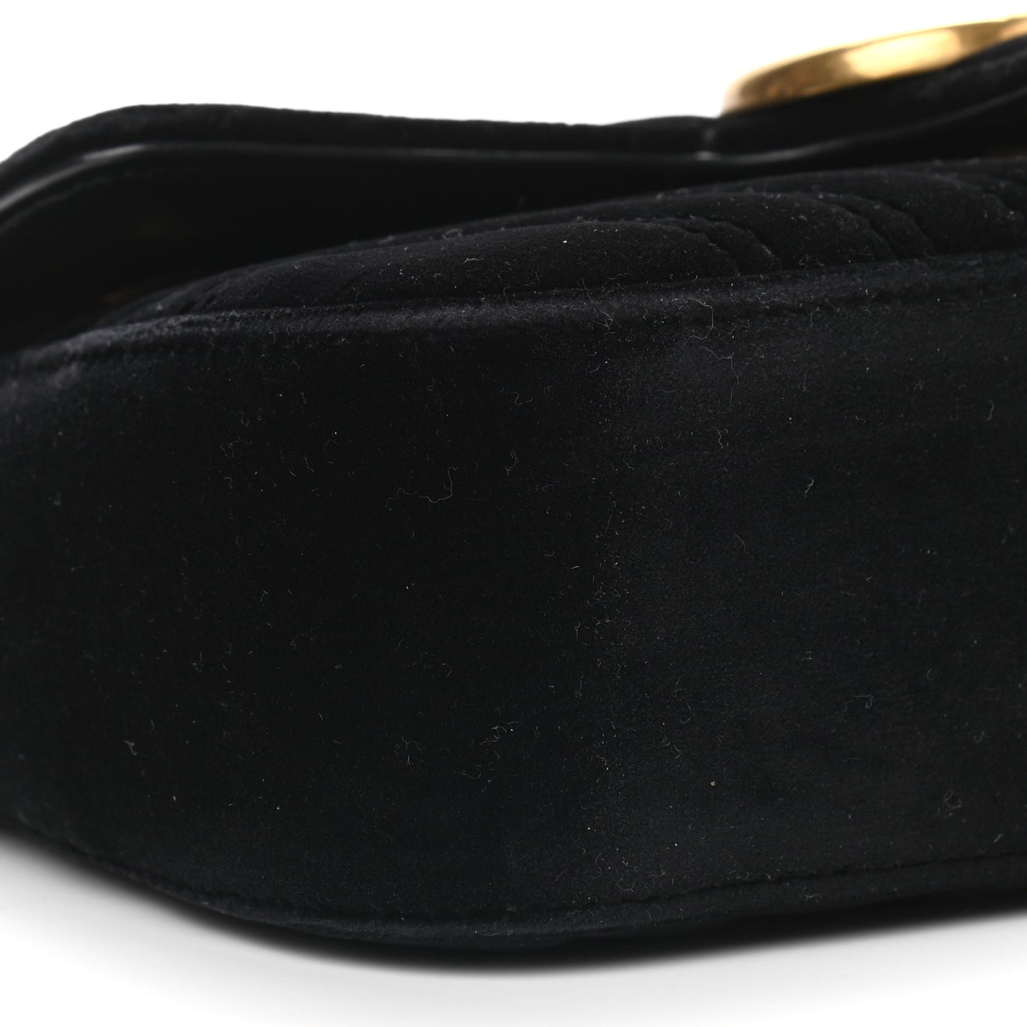Velvet Matelasse Mini GG Marmont Shoulder Bag Black