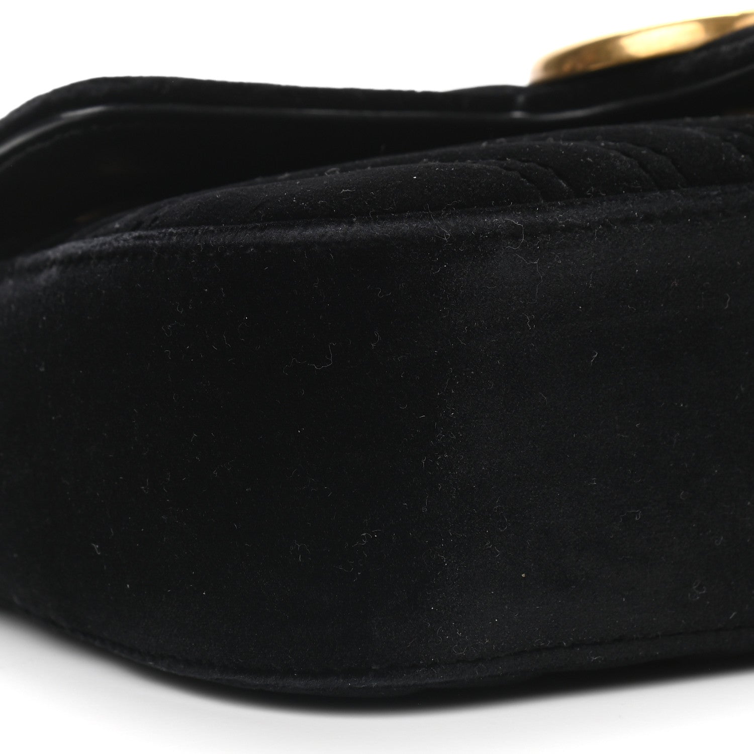 Gucci Velvet Matelasse Mini GG Marmont Shoulder Bag Black 8 of 10