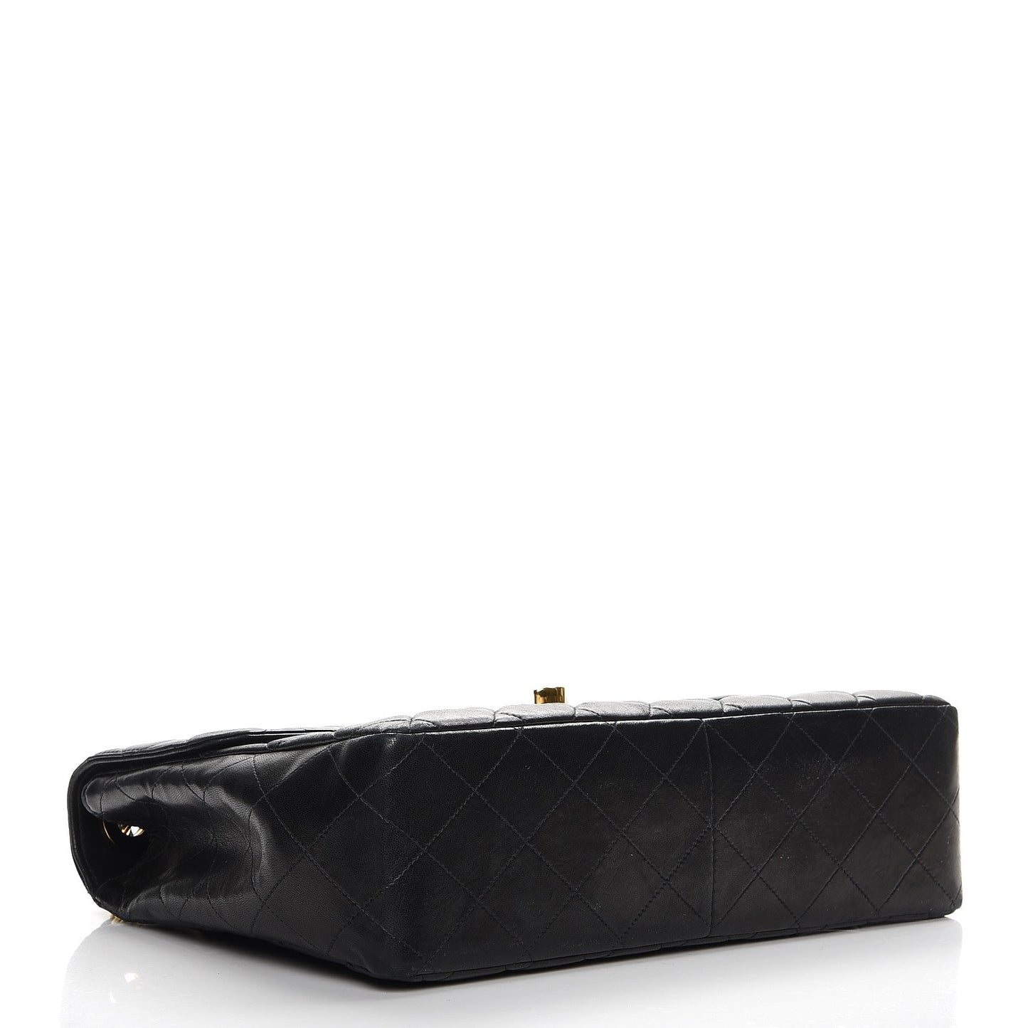 Lambskin Quilted Jumbo Single Flap Black