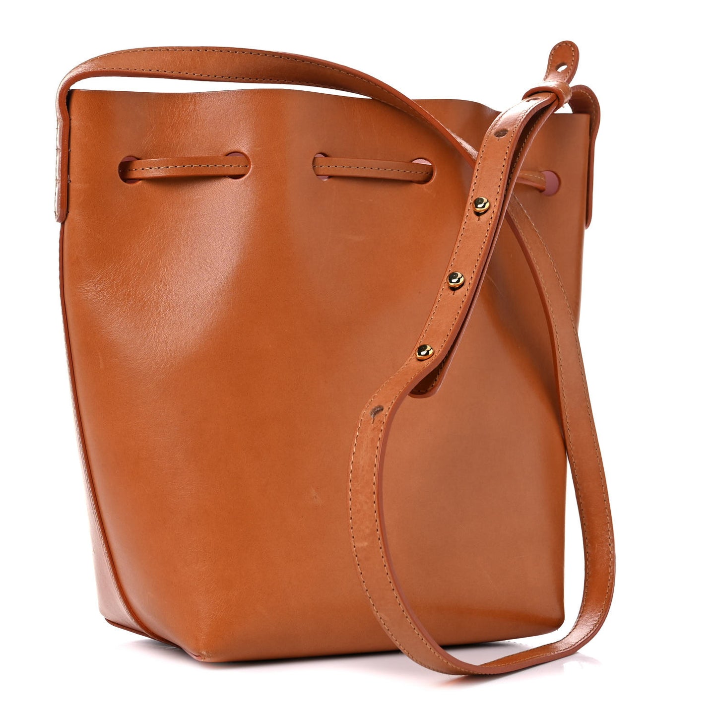 Calfskin Mini Bucket Bag Cammello Rosa