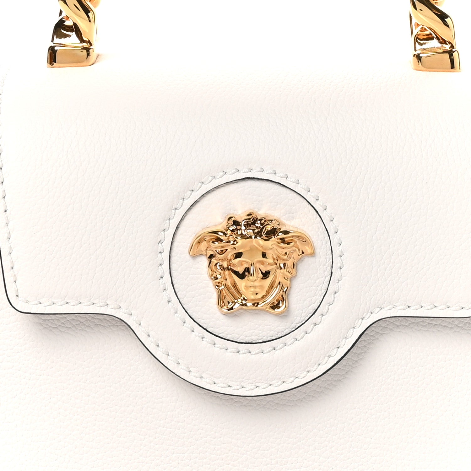 Versace Grained Calfskin Mini La Medusa Bag White 7 of 9