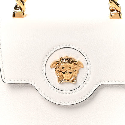 Versace Grained Calfskin Mini La Medusa Bag White 7 of 9