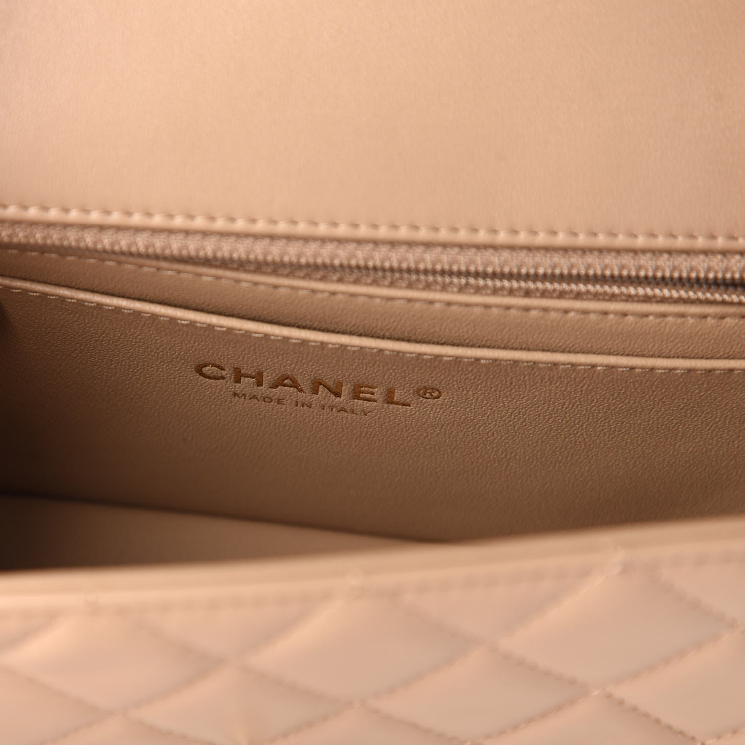 Chanel Lambskin Quilted Mini Rectangular Flap Dark Beige 8 of 11