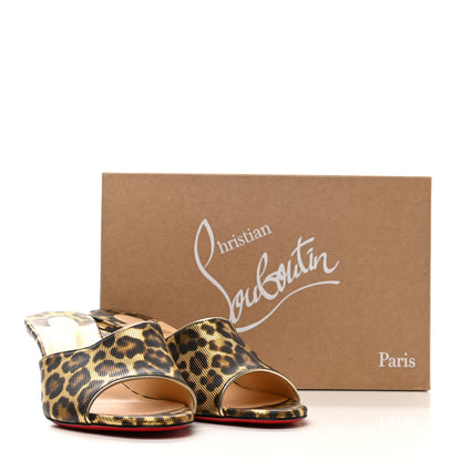 Christian Louboutin Metallic Calfskin Coins Leopard Print East 55 Mule 41 Gold 8 of 8