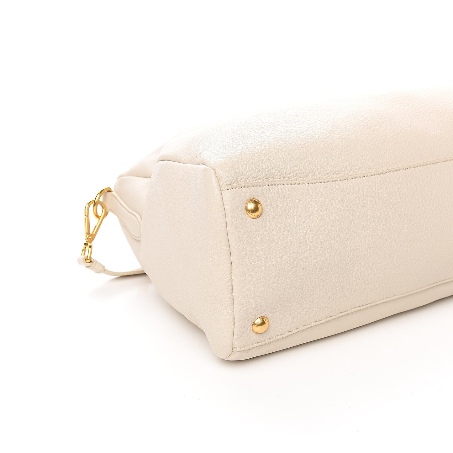 Vitello Daino Top Handle Zip Tote Talco