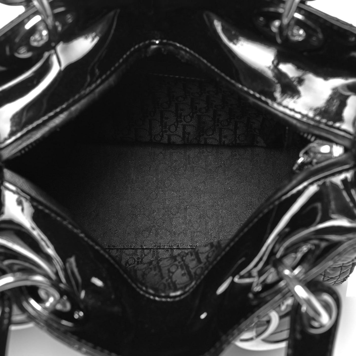 Patent Cannage Medium Lady Dior Black