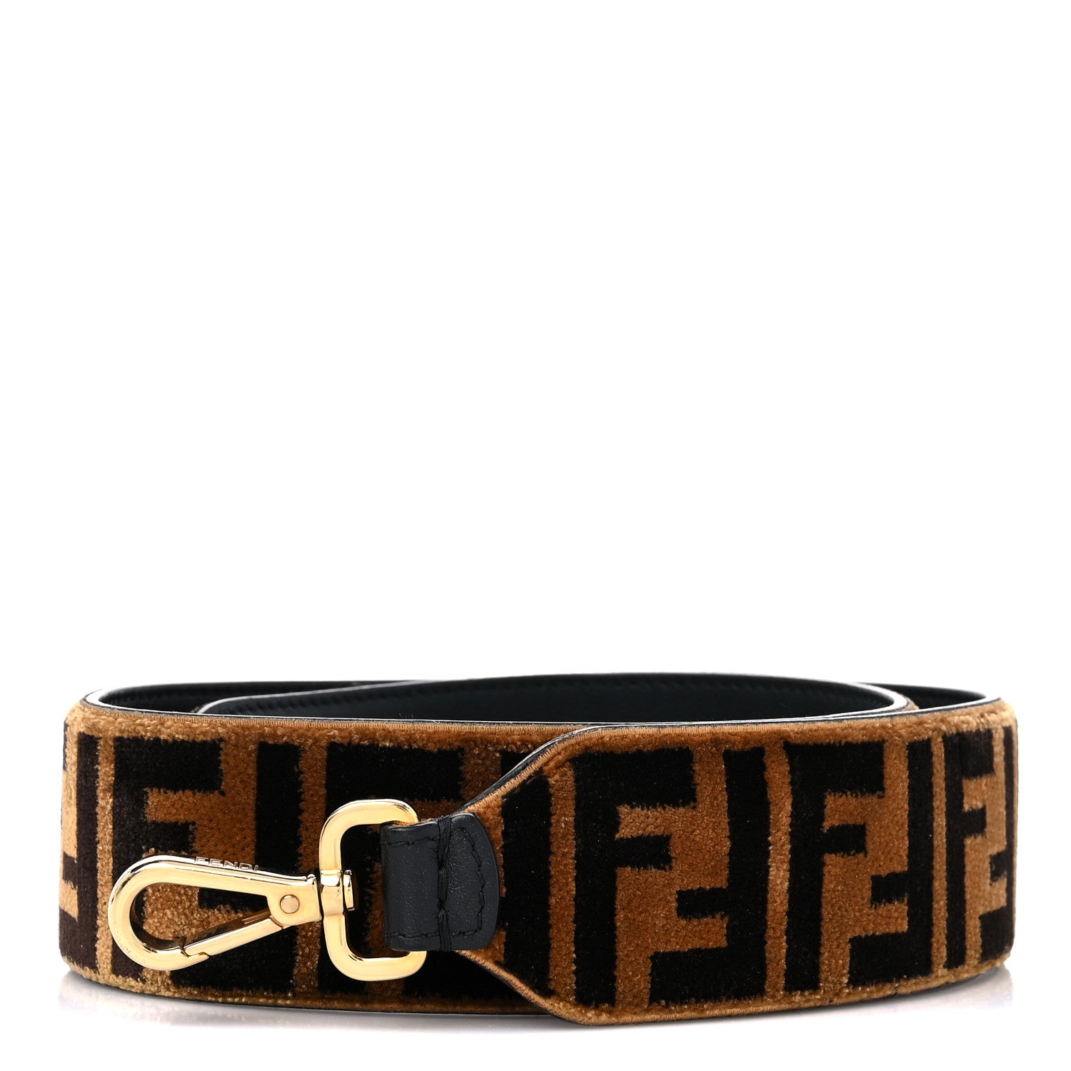 Fendi Velvet Tapestry FF Strap You Tobacco 1 of 5