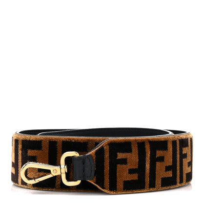 Fendi Velvet Tapestry FF Strap You Tobacco 1 of 5