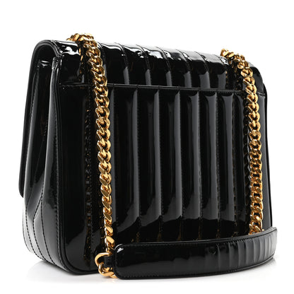 Saint Laurent Patent Matelasse Monogram Large Vicky Chain Bag Black 2 of 9