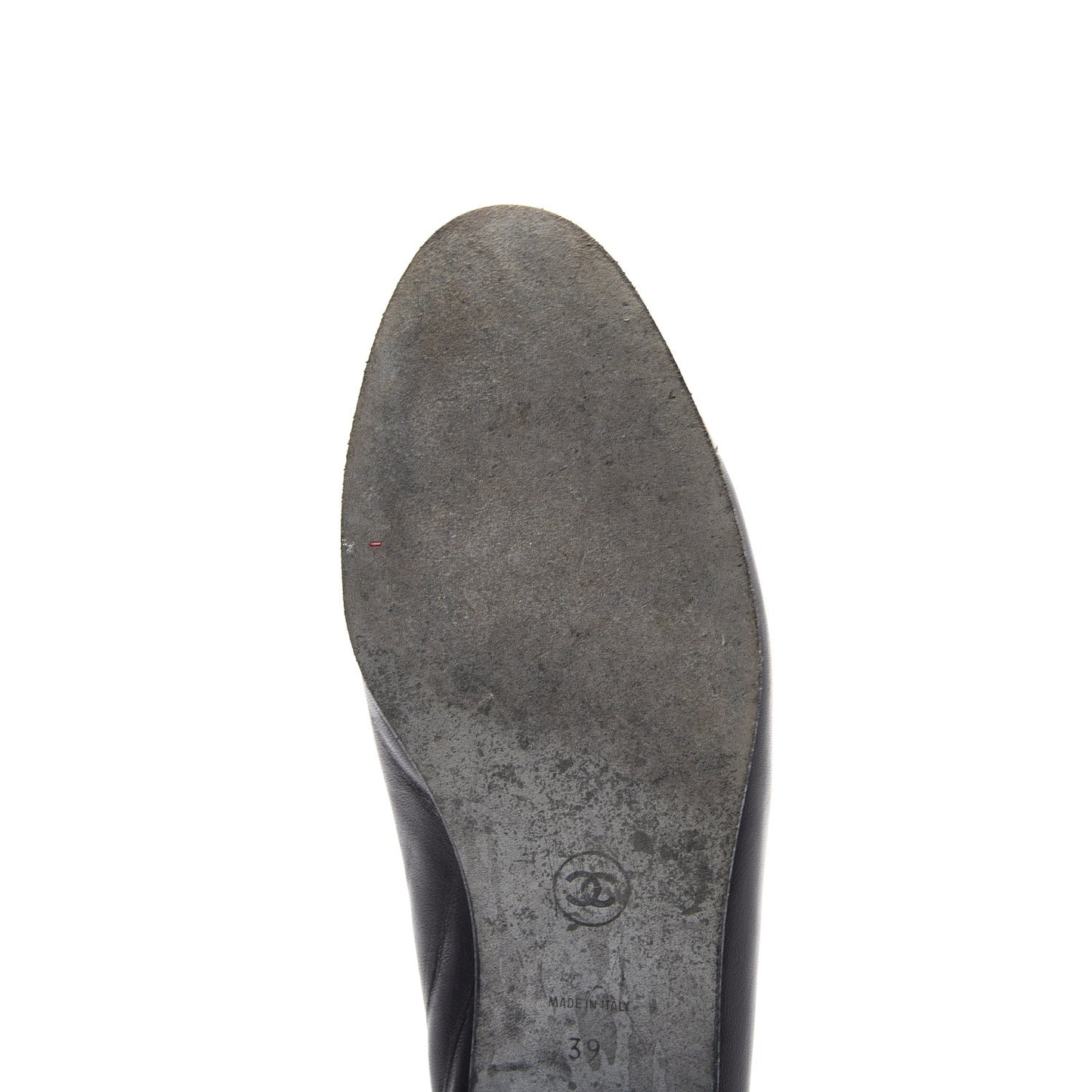 Lambskin Patent Cap Toe Ballerina Flats 39 Black