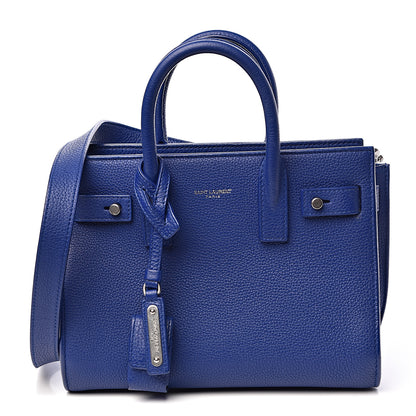 Saint Laurent Grained Calfskin Nano Supple Sac De Jour Flash Blue 1 of 10
