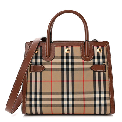 Burberry Calfskin Vintage Check Mini Two Handle Title Bag Archive Beige 1 of 9